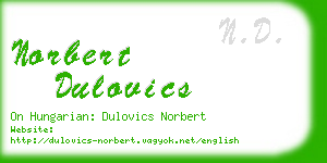 norbert dulovics business card